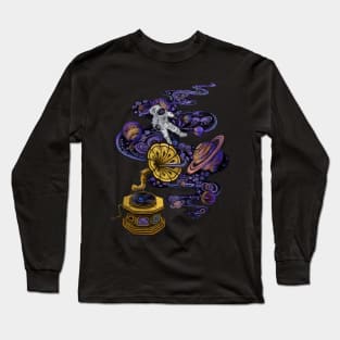 Vintage Space Music Vinyl Astronaut Long Sleeve T-Shirt